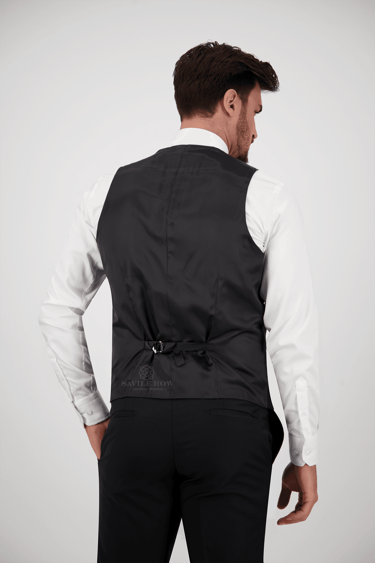 X9 Black Saul Waist Coat - Harrys for Menswear