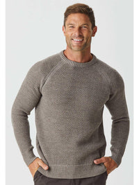 Merino Moss Stitch Crew - 2175Mo - Harrys for Menswear