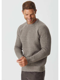 Merino Moss Stitch Crew - 2175Mo - Harrys for Menswear