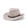 CRAIG – CRUSHABLE WOOL FELT OUTBACK w FAUX LEATHER & SNOWY RIVER PIN - Harrys for Menswear