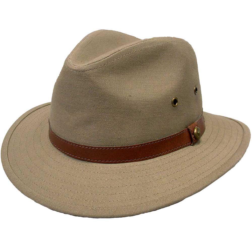 2830 - Canvas Hat with Leather Band - Harrys for Menswear