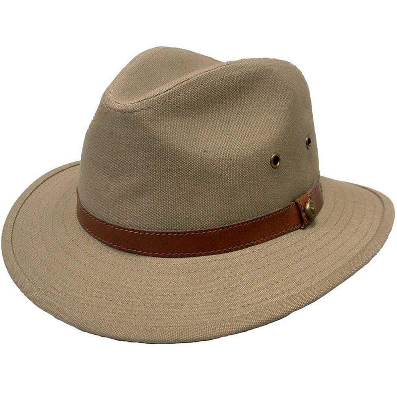 2830 - Canvas Hat with Leather Band - Harrys for Menswear
