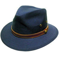 2830 - Canvas Hat with Leather Band - Harrys for Menswear