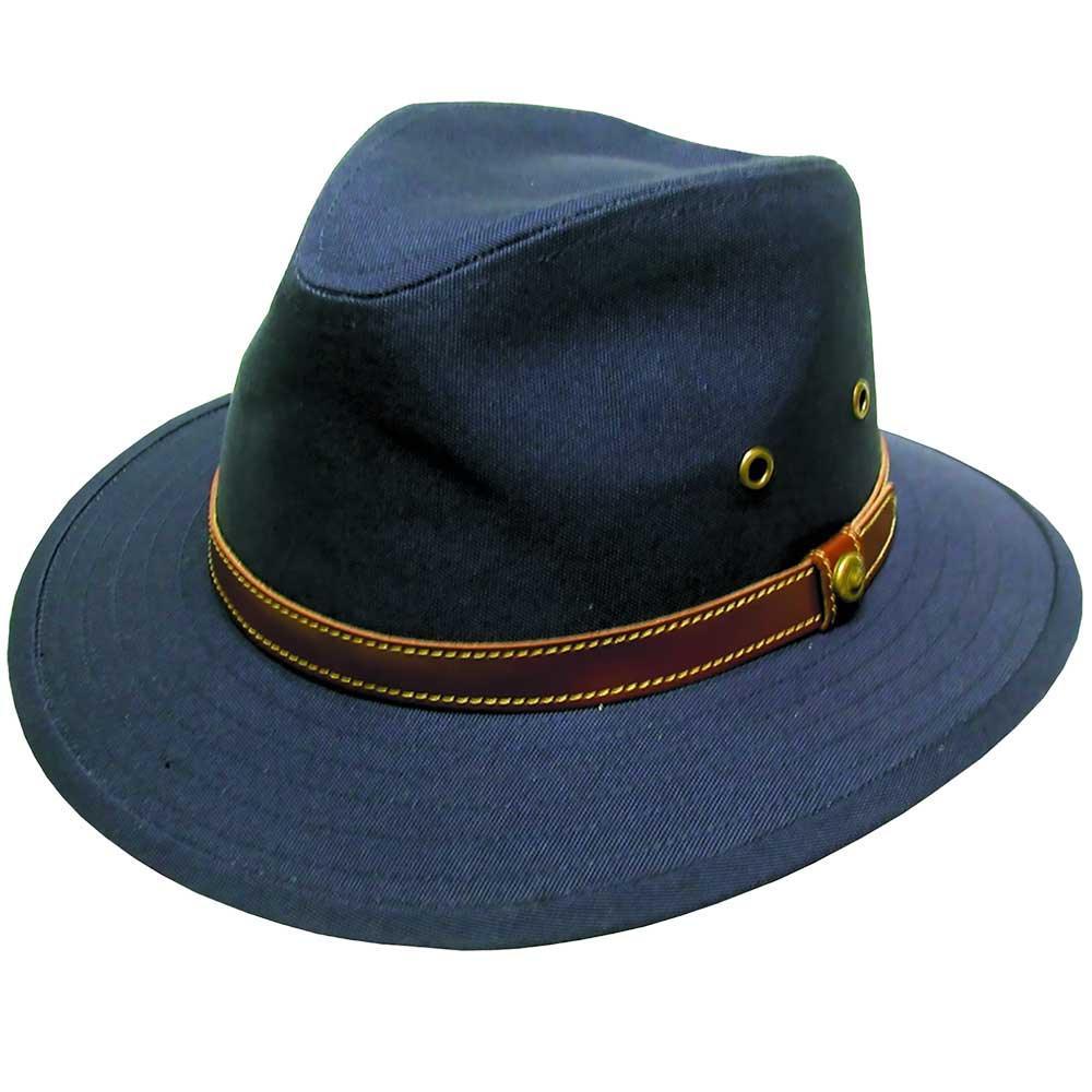 2830 - Canvas Hat with Leather Band - Harrys for Menswear