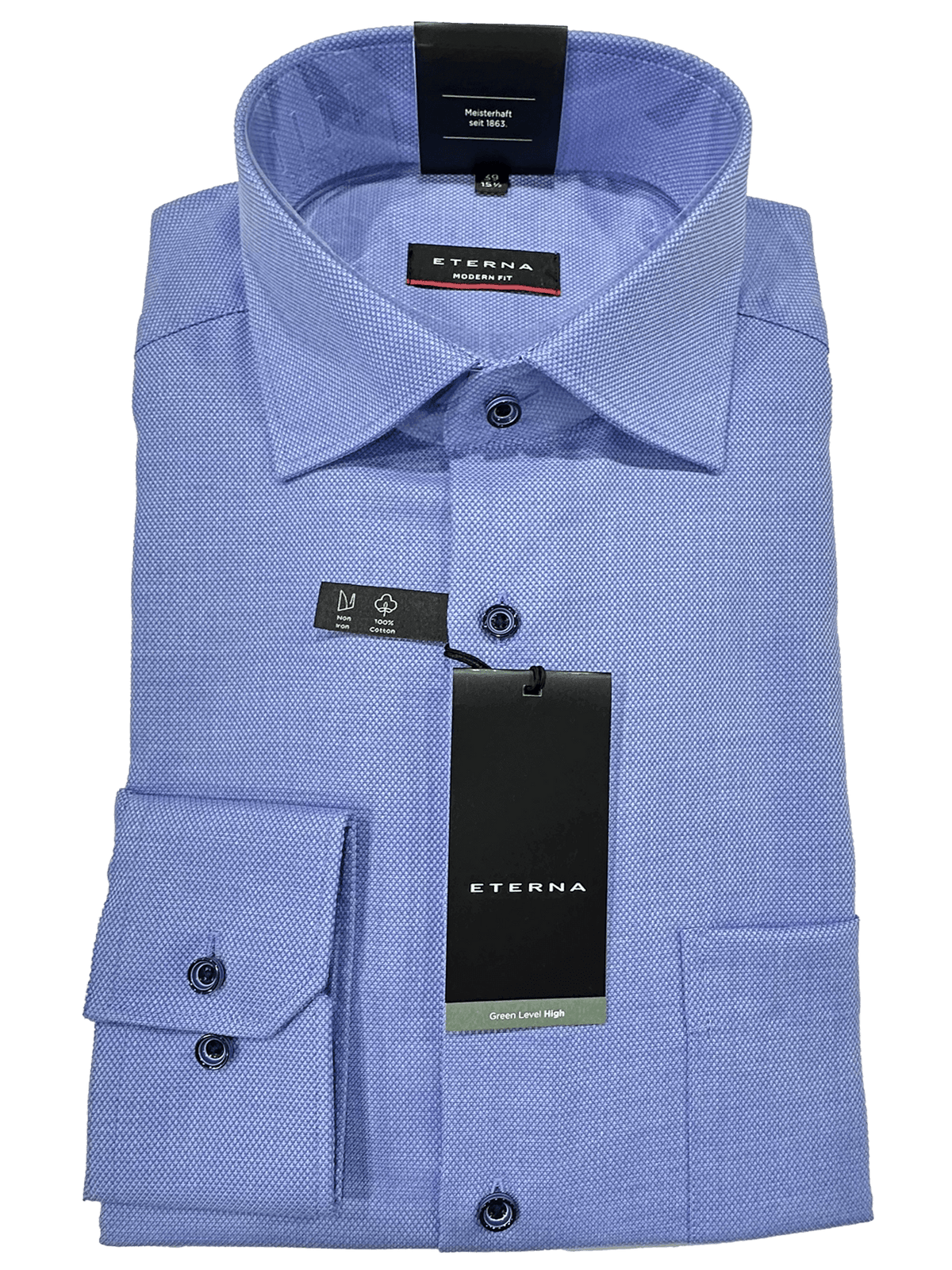 8183/13 Blue Business L/S Modern Fit Shirt - Harrys for Menswear