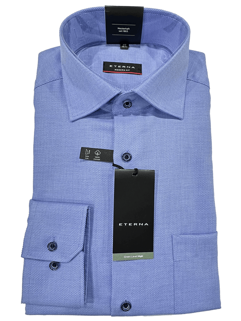 8183/13 Blue Business L/S Modern Fit Shirt - Harrys for Menswear