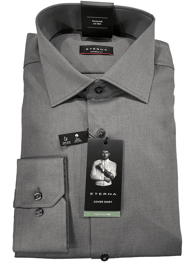 8817/35 Dark - Grey Business L/S Modern Fit Shirt - Harrys for Menswear