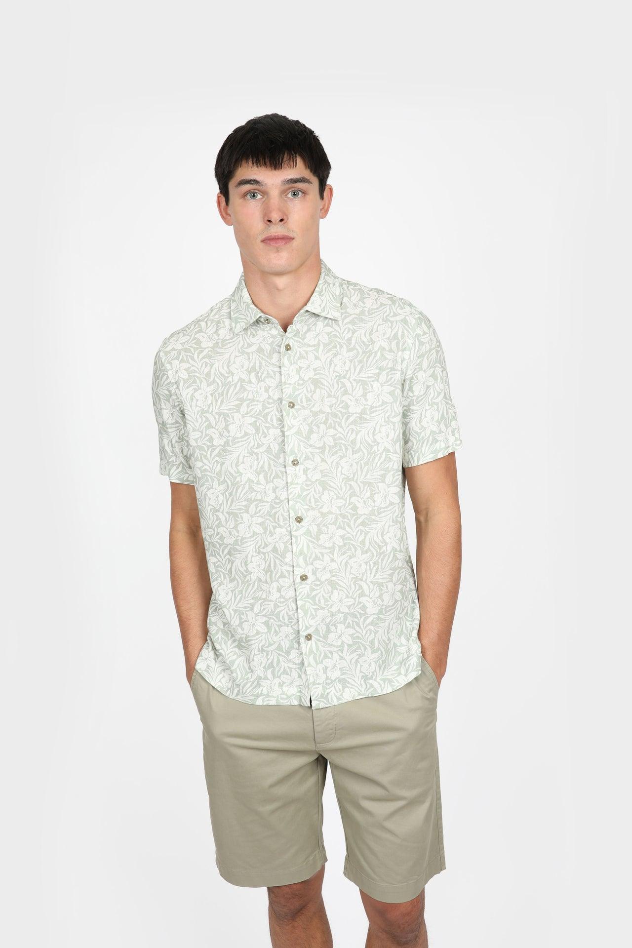 Hibiscus - Cuban Collar Short Sleeve Shirt JHS575 - Harrys for Menswear