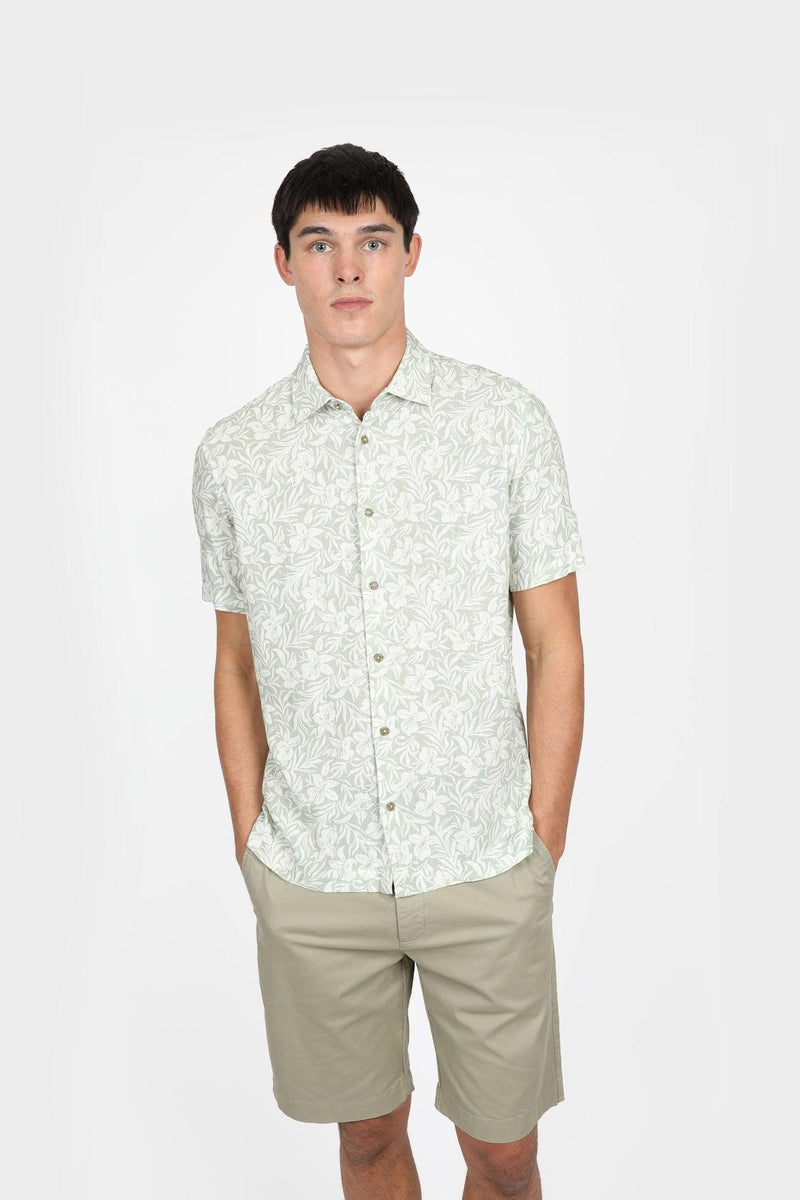 Hibiscus - Cuban Collar Short Sleeve Shirt JHS575 - Harrys for Menswear