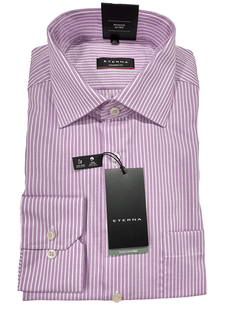 8207/91 Pink Stripe Business L/S Modern Fit Shirt - Harrys for Menswear