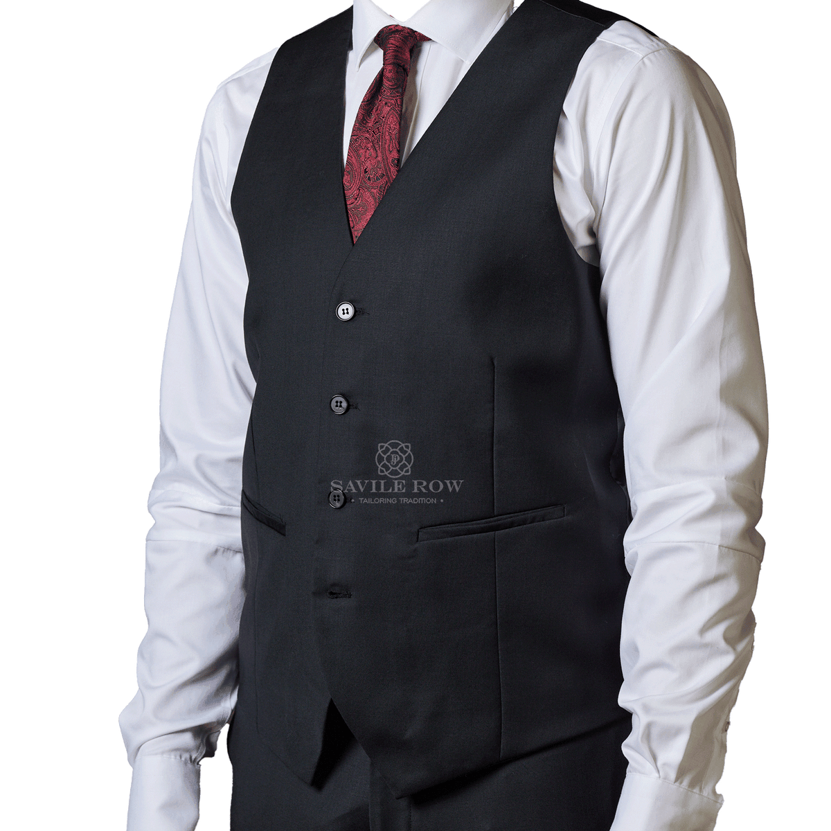 D9 - Black Saul Waist Coat - Harrys for Menswear