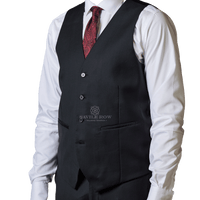 D9 - Black Saul Waist Coat - Harrys for Menswear