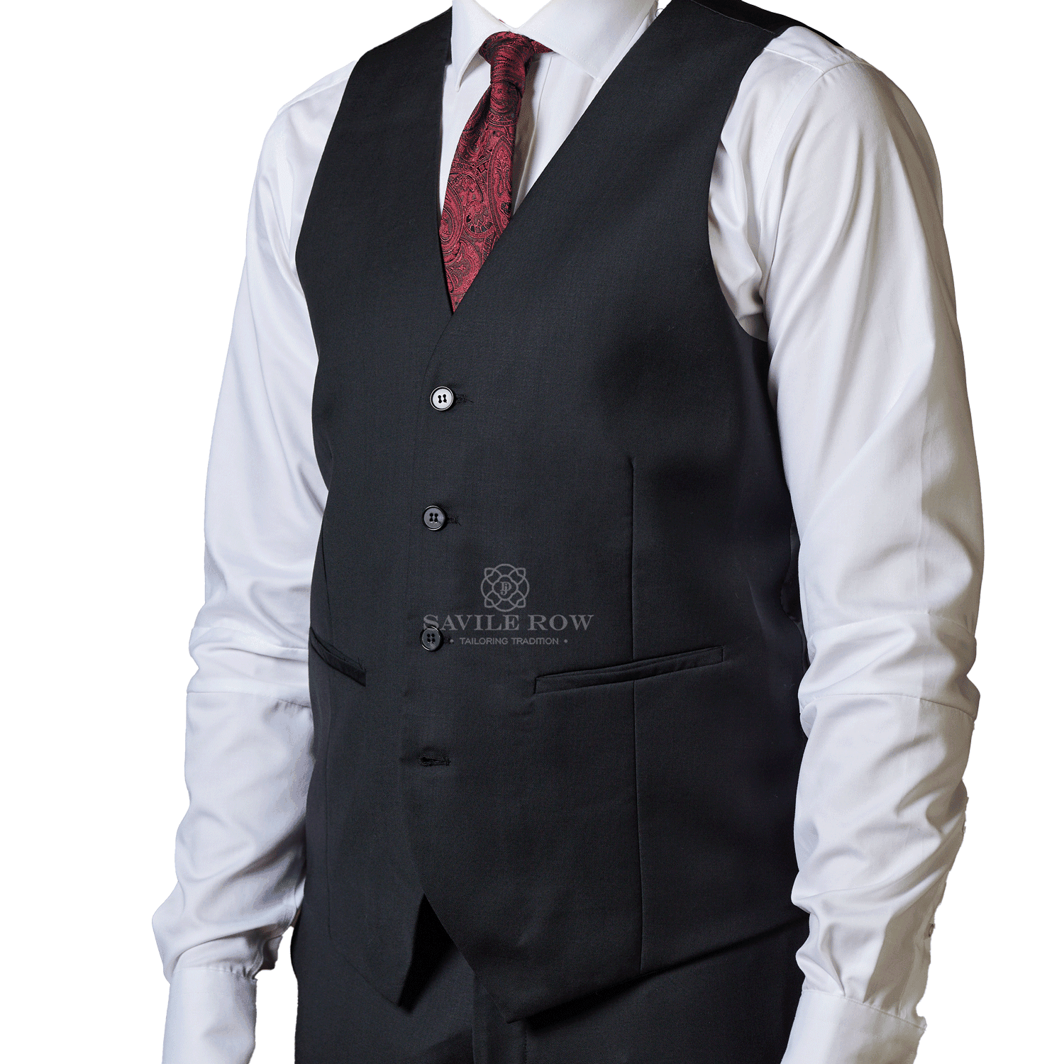 D9 - Black Saul Waist Coat - Harrys for Menswear