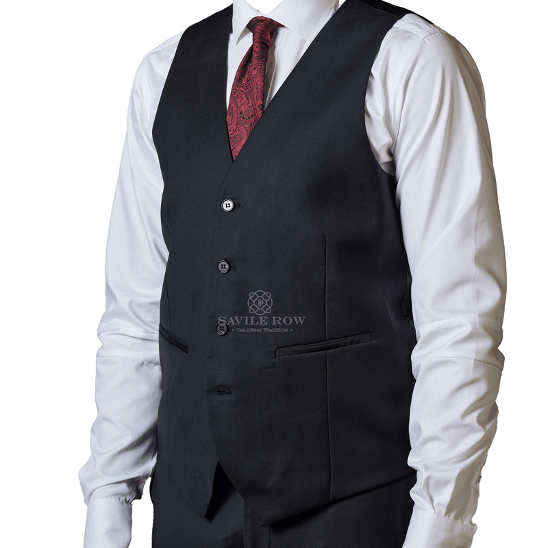 D9 - Black Saul Waist Coat - Harrys for Menswear