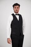 D9 - Black Saul Waist Coat - Harrys for Menswear