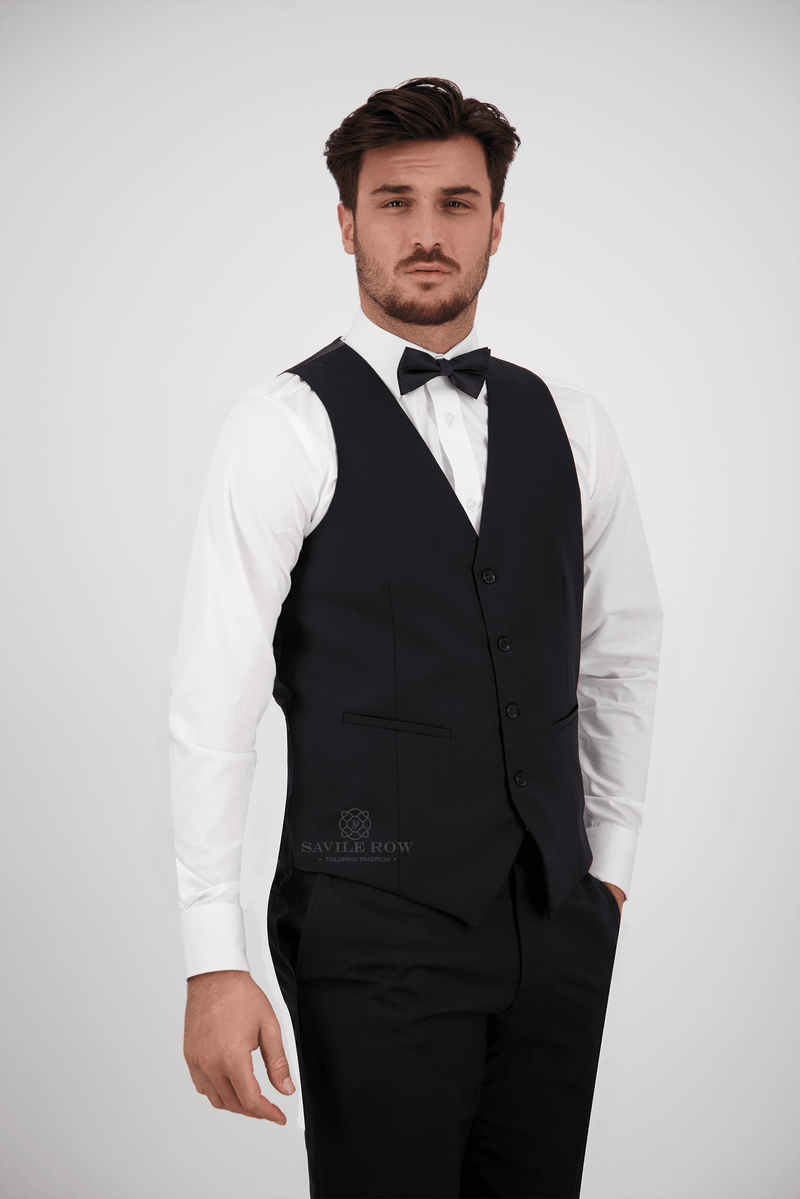 D9 - Black Saul Waist Coat - Harrys for Menswear