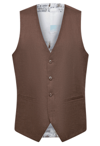 SL8 - Brown Linen Waistcoat - Harrys for Menswear