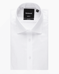 York White Herringbone Non - Iron Shirt - Harrys for Menswear