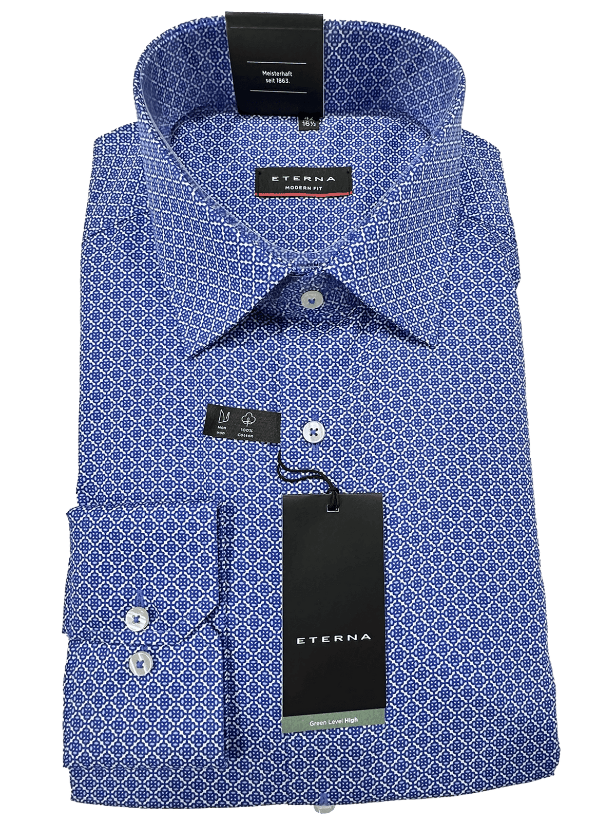 4106/14 Blue Patten Business L/S Modern Fit Shirt - Harrys for Menswear