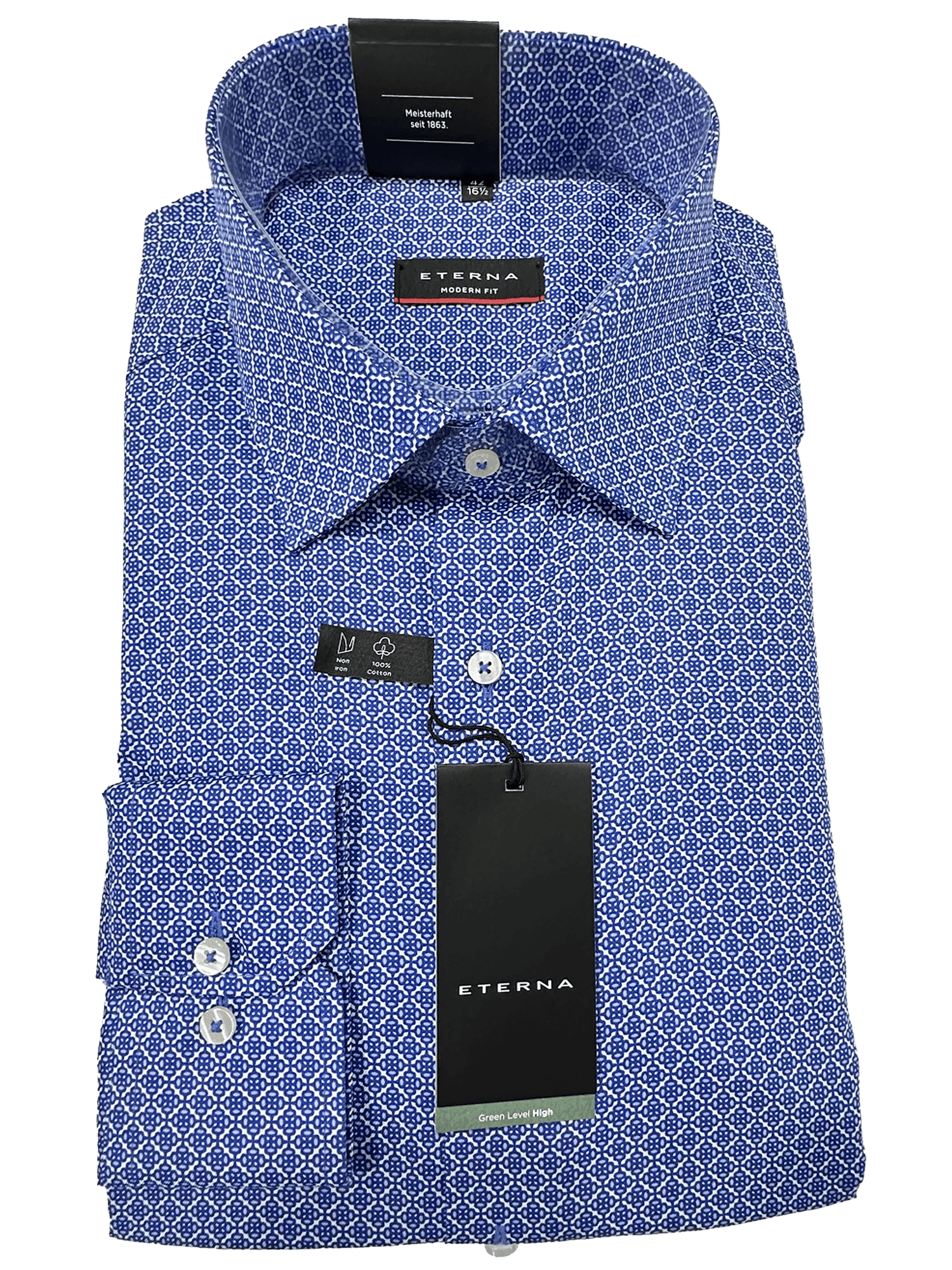 4106/14 Blue Patten Business L/S Modern Fit Shirt - Harrys for Menswear