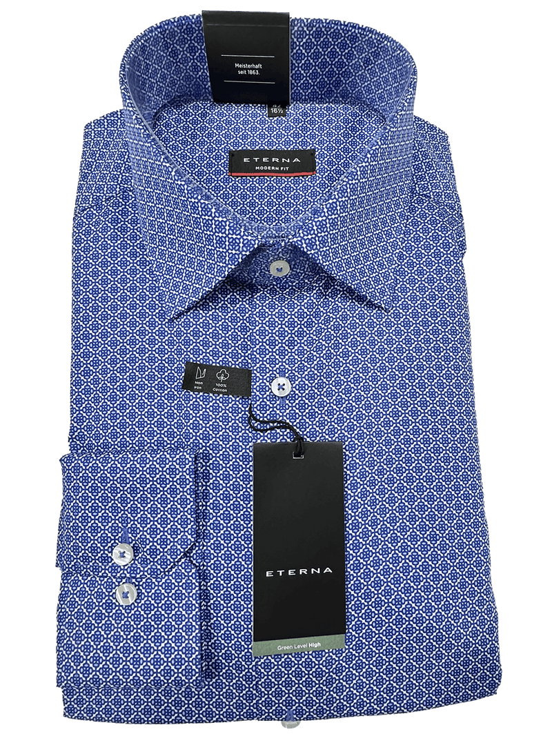 4106/14 Blue Patten Business L/S Modern Fit Shirt - Harrys for Menswear