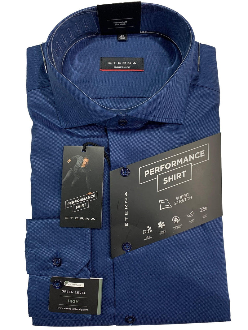 4012M - 17 Modern Fit Performance Shirt Navy - Harrys for Menswear