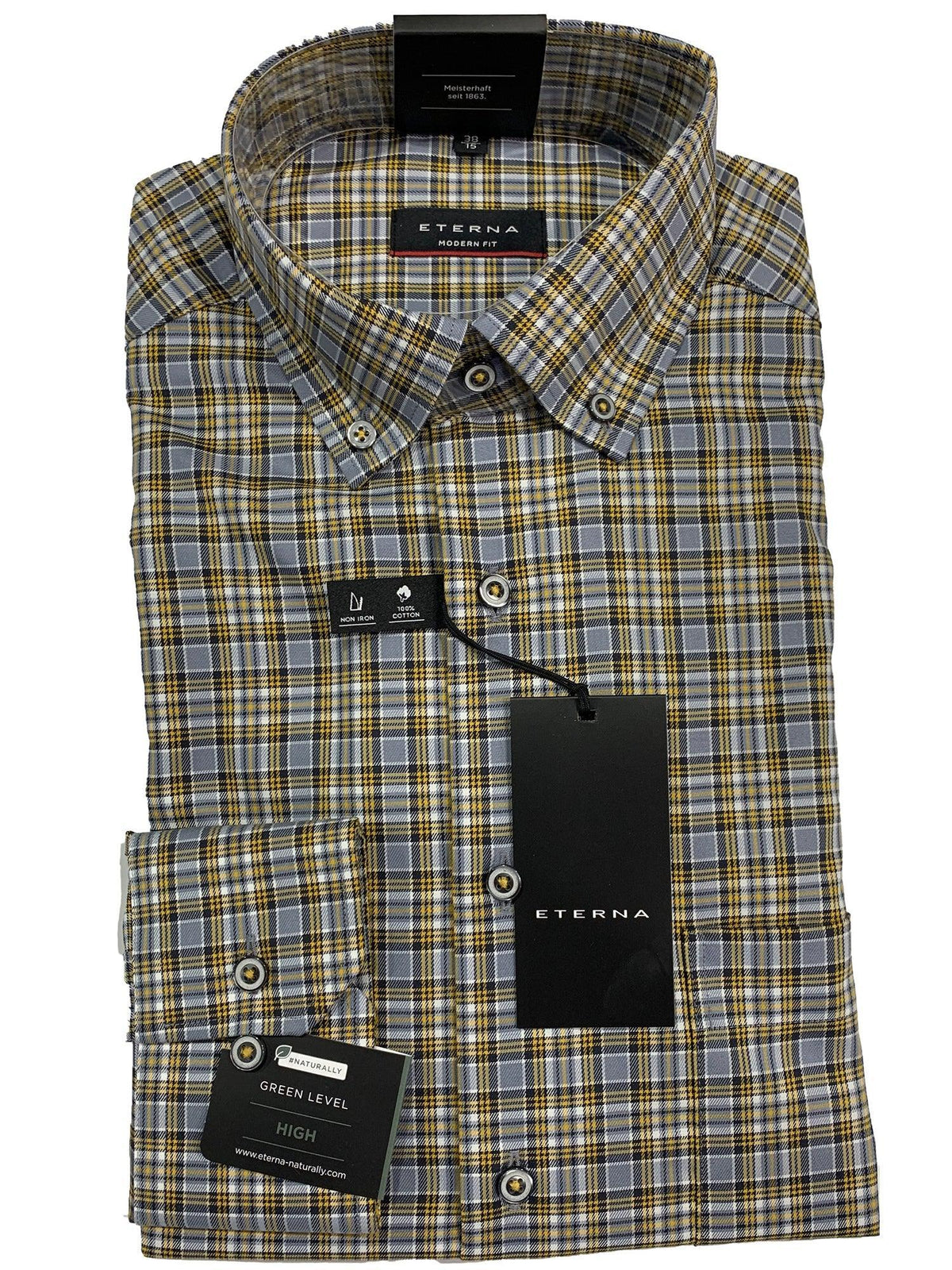 Eterna 8152 - 36M - Mustard Check - Harrys for Menswear