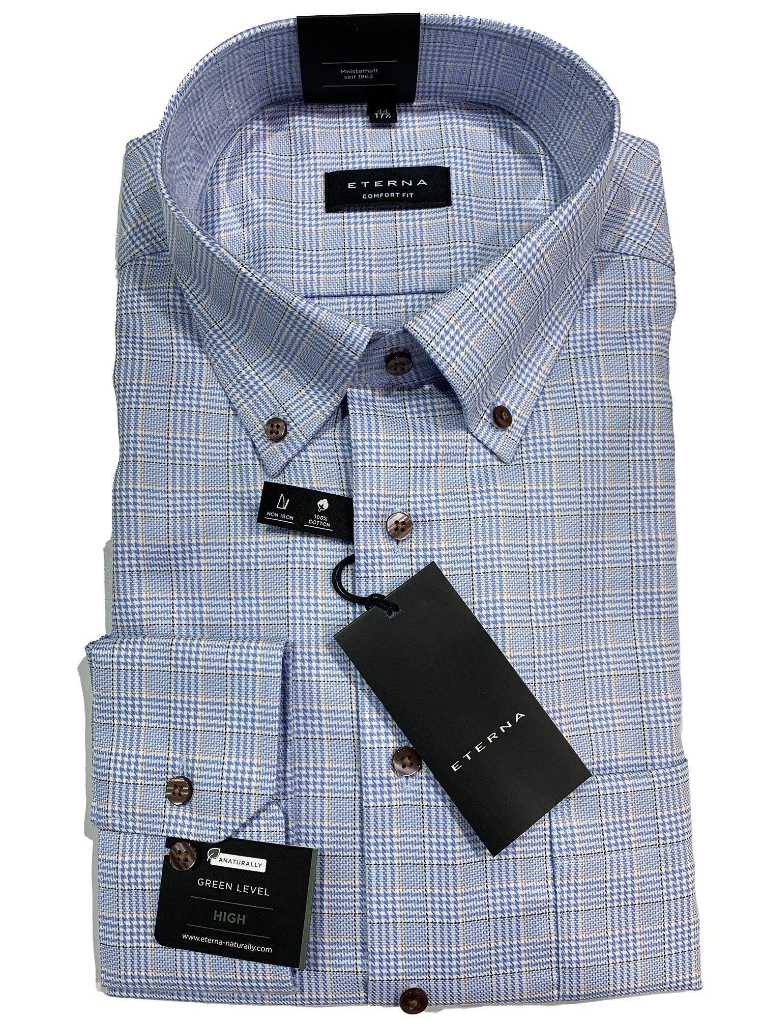 8164C - 12 Comfort Fit - Blue Check - Harrys for Menswear