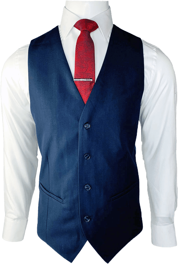 D7 - Navy Saul Waist Coat - Harrys for Menswear