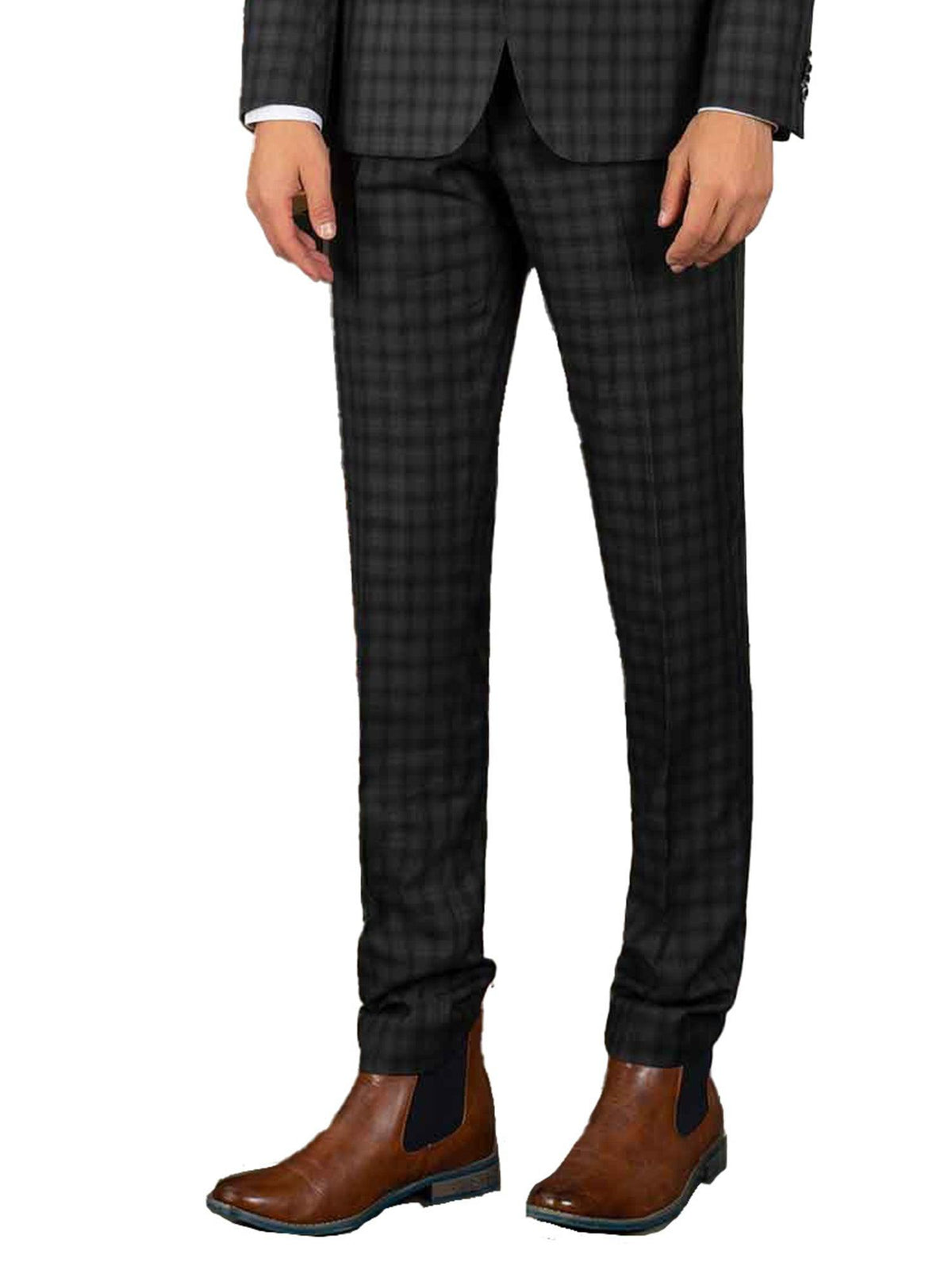 FT9 - Navy Check Jesse Slim - Fit Pant - Harrys for Menswear