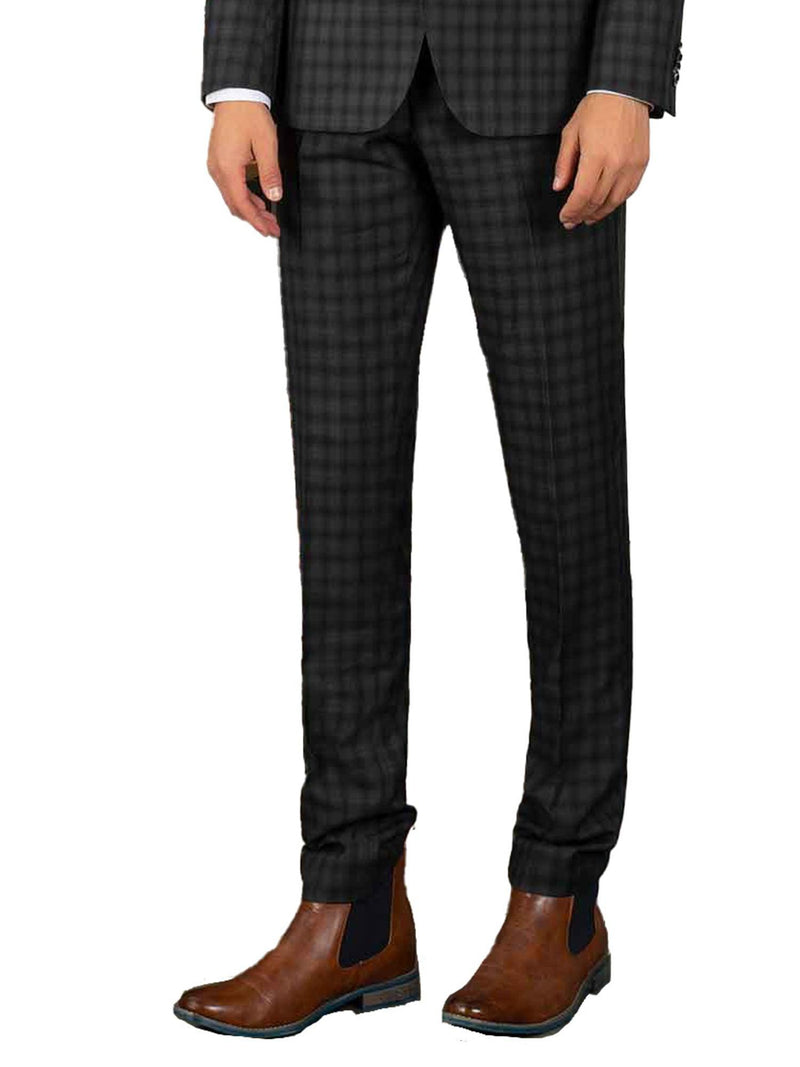FT9 - Navy Check Jesse Slim - Fit Pant - Harrys for Menswear