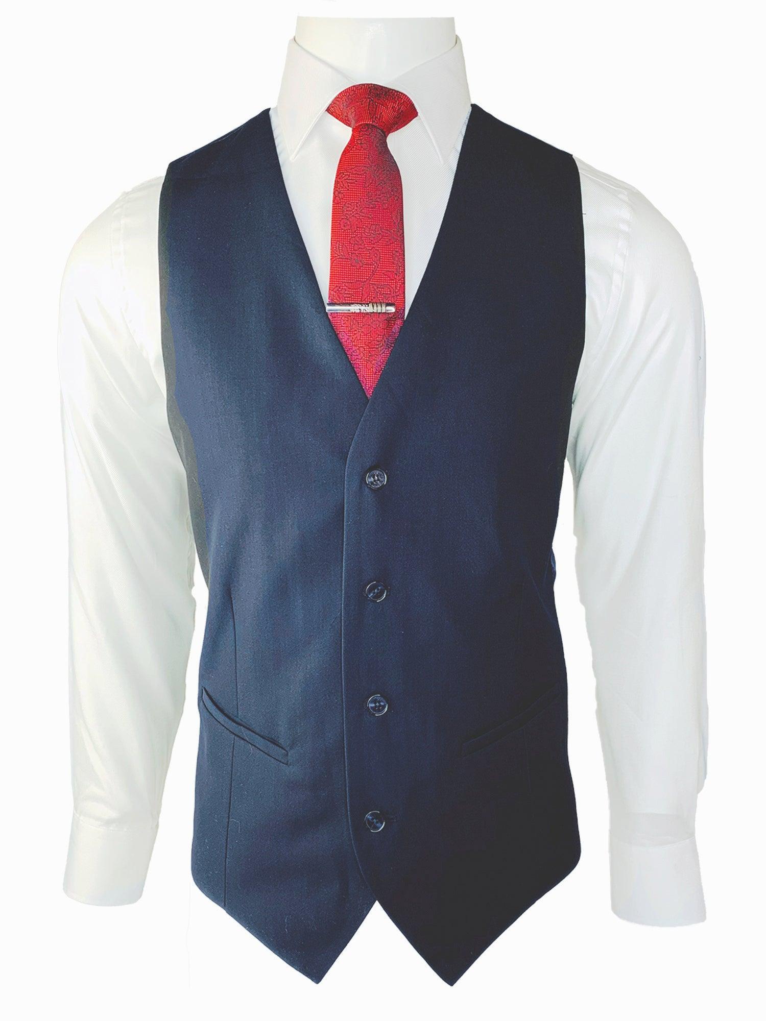T11 - Saul Navy Waist Coat - Harrys for Menswear
