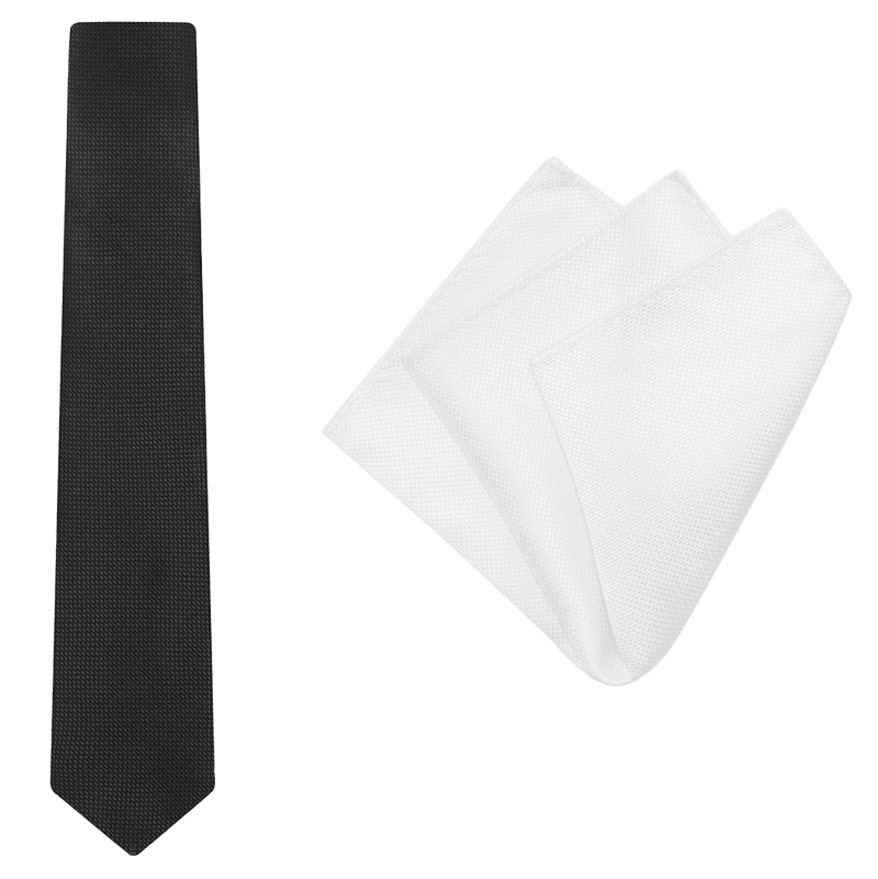 Plain Black Hank Tie - Harrys for Menswear
